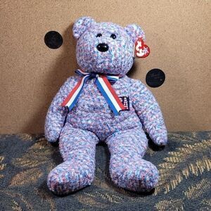Large TY 2002 USA Bear Beanie Baby Buddies Collection